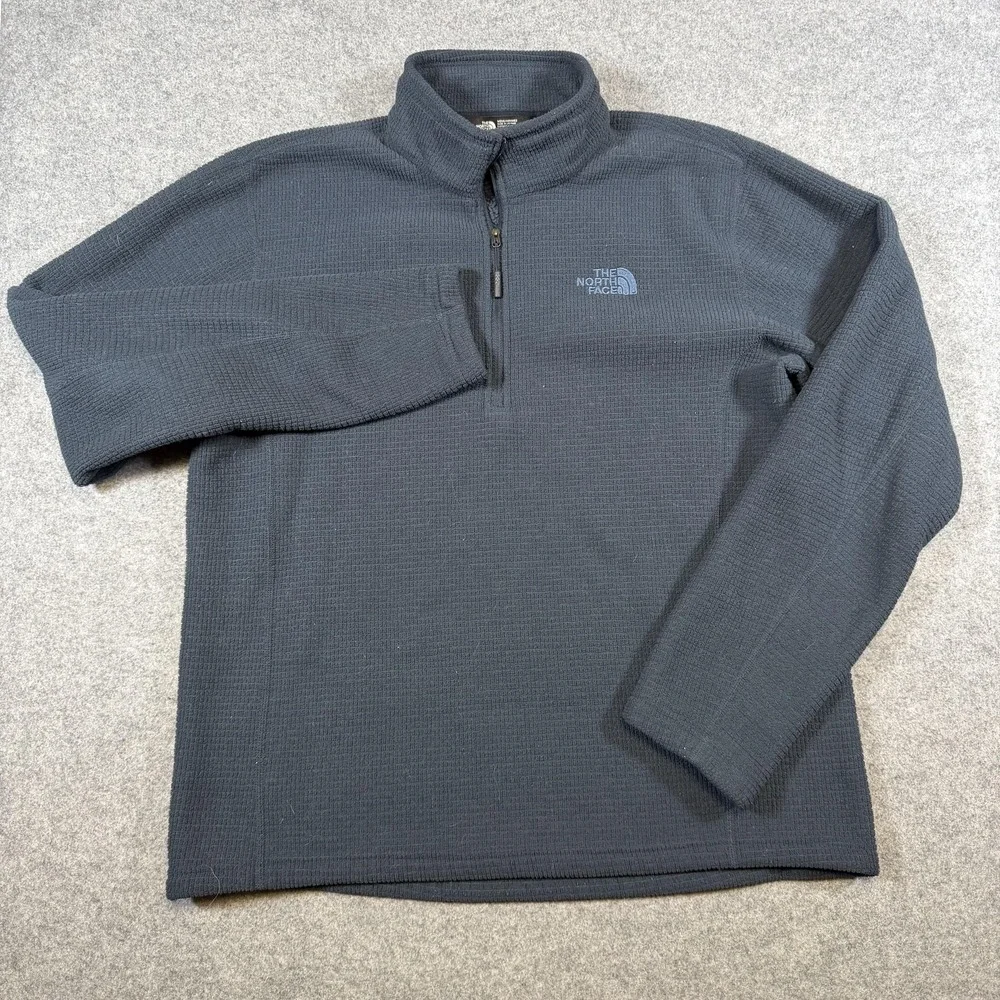 The North Face Pullover Mens Large Blue 1/4 Zip Grid Fleece Hiking NF00CUA4